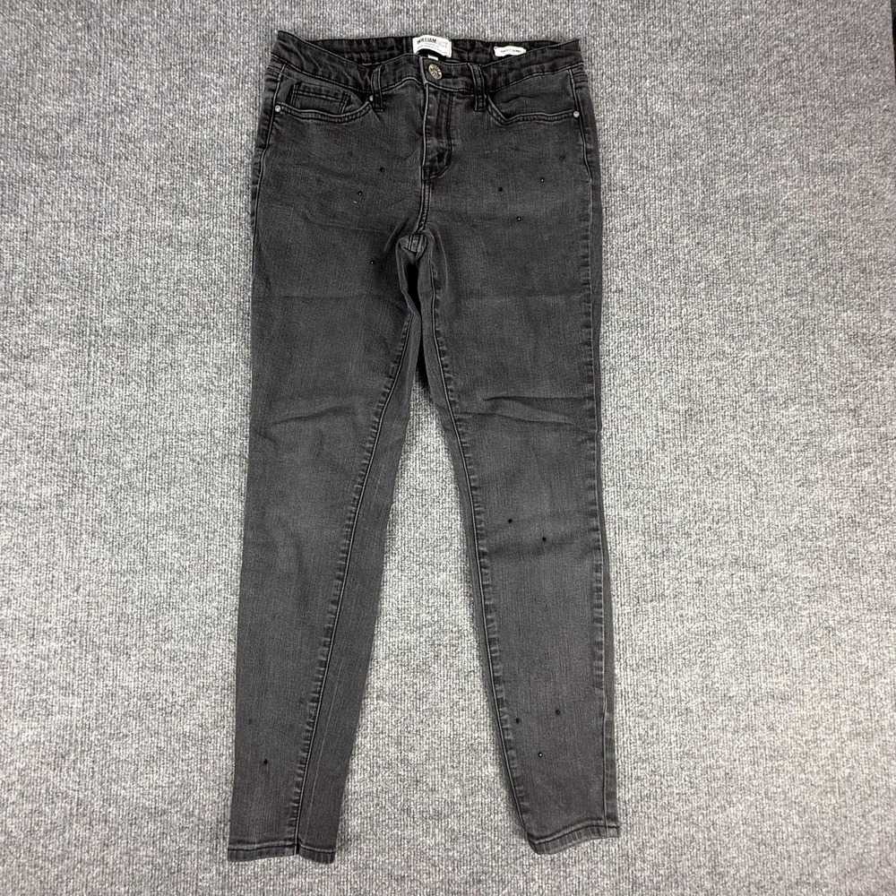 William Rast Jeans Womens 29 Charcoal Gray Mid Rise Studded Skinny 30045833